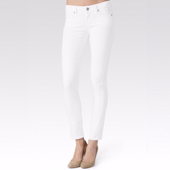 PAIGE Denim - Paige Skyline Ankle Peg White Stretch Skinny Jeans